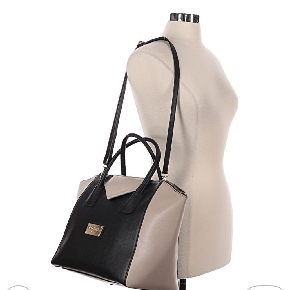 Authentic Gigi Valentino Black and Tan Crossbody Purse